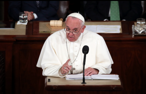Pope Francis addressing Congress.